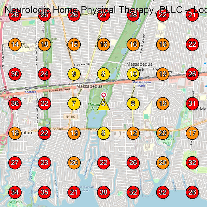 Neurologic Home Physical Therapy, PLLC GeoGrid visibility map for Chiropractor in Massapequa